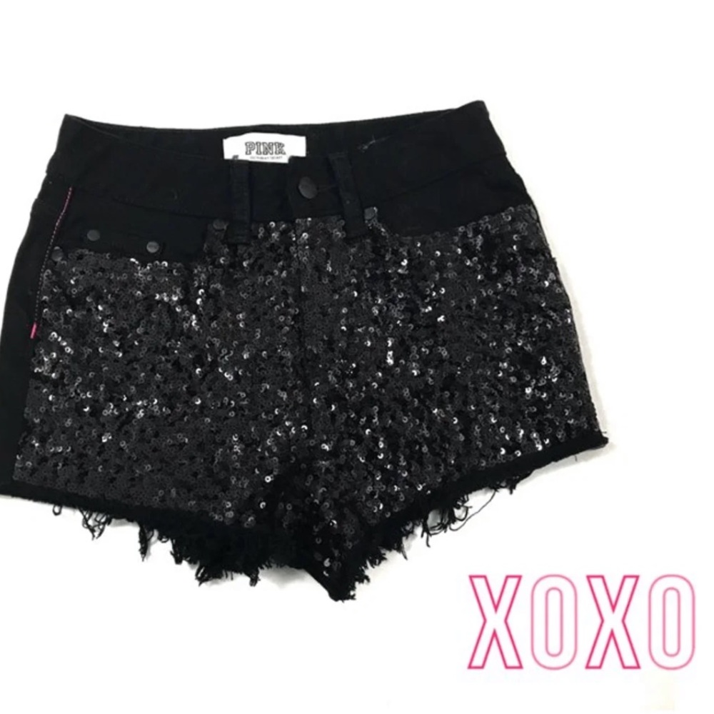 PINK sequins shorts